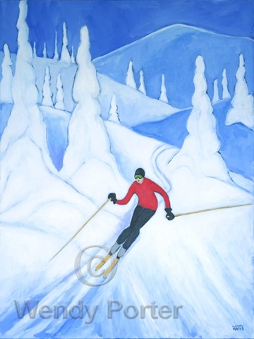 Winter Collection, Skier in Red