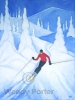 Winter Collection 28, Skier in Red